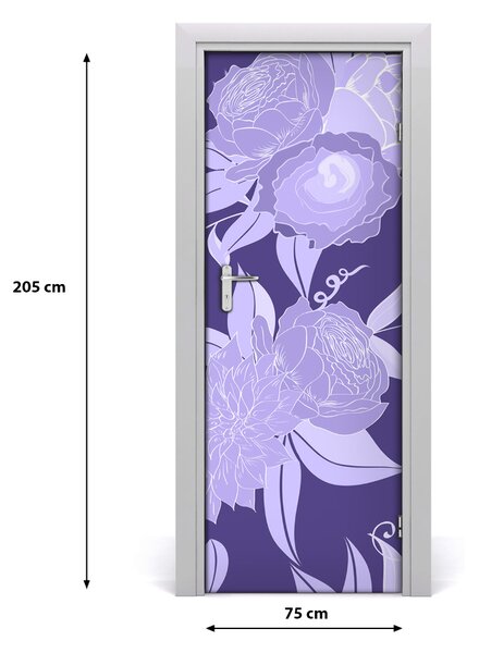 Poster adesivo per porta Pattern floreale 75x205 cm