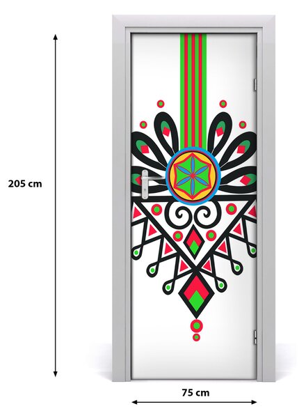 Adesivo per porta Pattern folk polacco 75x205 cm