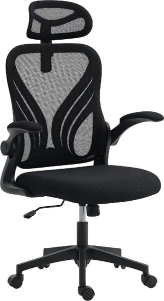 Icon Space Sedia da Ufficio con Ruote Braccioli e Poggiatesta in Tessuto Mesh colore Nero