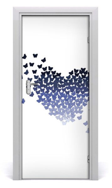 Adesivo per porta Cuore farfalla 75x205 cm