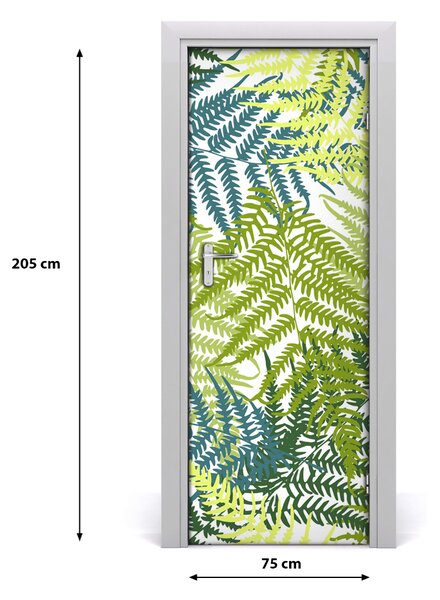 Adesivo per porta interna Foglie di felce 75x205 cm