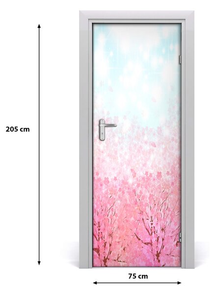 Adesivo per porta interna fiori di ciliegio 75x205 cm