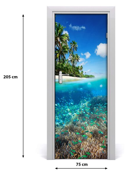 Adesivo per porta barriera corallina 75x205 cm