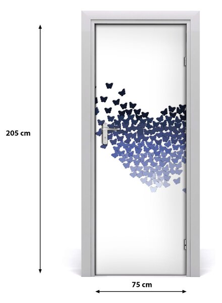 Adesivo per porta Cuore farfalla 75x205 cm