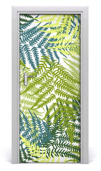 Adesivo per porta interna Foglie di felce 75x205 cm