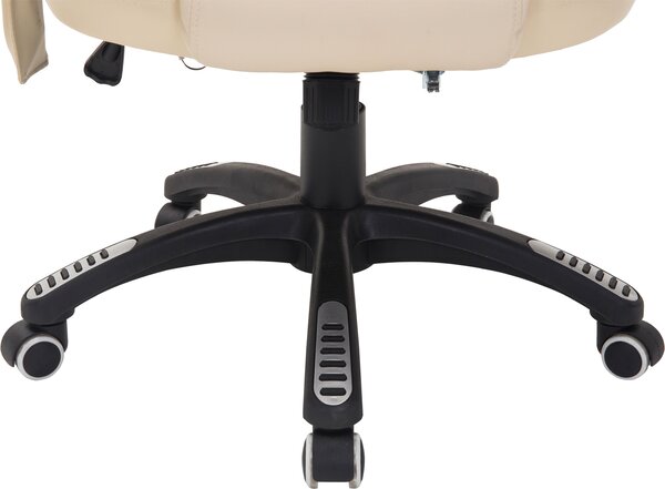 DecHome Sedia da Ufficio con Ruote Braccioli e Poggiatesta Schienale Massaggiante in Ecopelle colore Beige