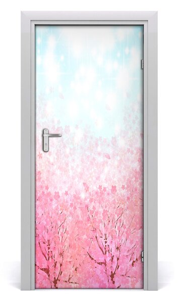 Adesivo per porta interna fiori di ciliegio 75x205 cm