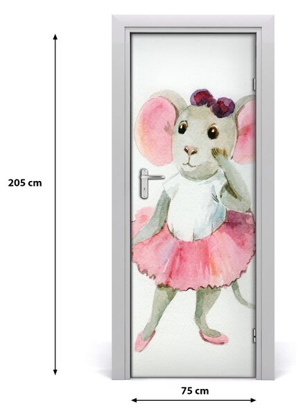 Sticker porta Topo ballerina 75x205 cm