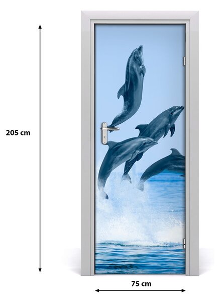 Poster adesivo per porta Saltare i delfini 75x205 cm