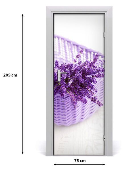 Adesivo per porta interna Lavanda nel cestino 75x205 cm