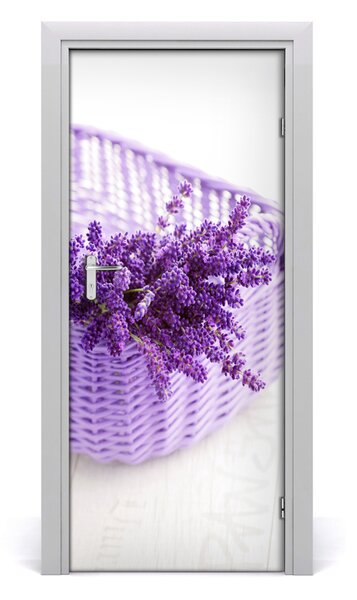 Adesivo per porta interna Lavanda nel cestino 75x205 cm
