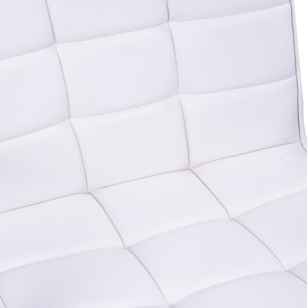 DecHome Sedia da Ufficio con Ruote e Braccioli in Ecopelle colore Bianco