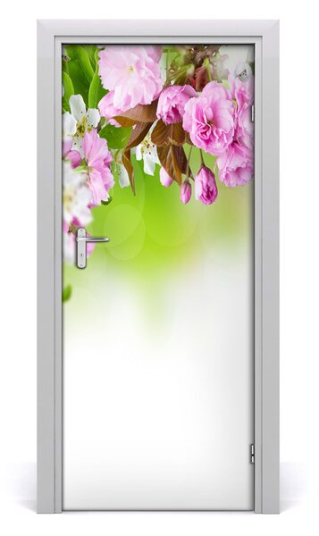 Adesivo per porta interna Fiori di primavera 75x205 cm