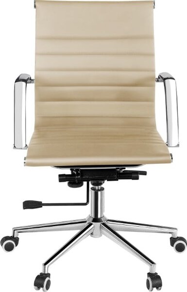 Icon Space Sedia da Ufficio con Ruote e Braccioli in Ecopelle colore Beige