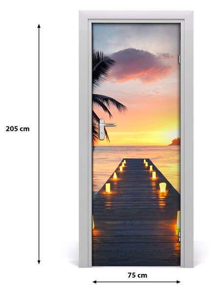 Adesivo per porta Ponte di Legno 75x205 cm