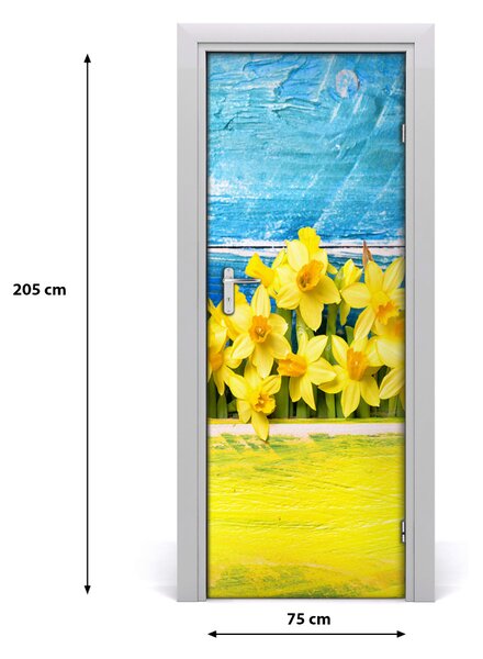 Poster adesivo per porta narcisi sulla porta 75x205 cm