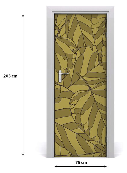 Adesivo per porta interna Foglie 75x205 cm
