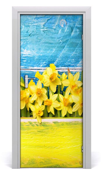 Poster adesivo per porta narcisi sulla porta 75x205 cm
