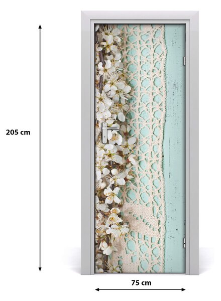 Adesivo per porta interna fiori di ciliegio 75x205 cm