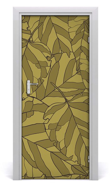Adesivo per porta interna Foglie 75x205 cm