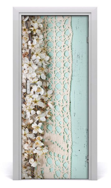 Adesivo per porta interna fiori di ciliegio 75x205 cm
