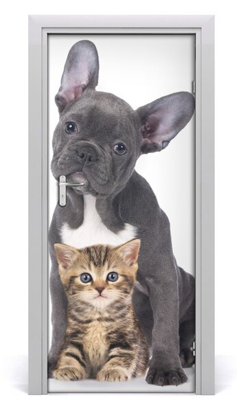 Adesivo per porta Cane e gatto 75x205 cm
