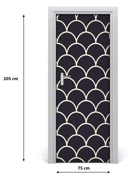 Adesivo per porta interna Squame di pesce 75x205 cm