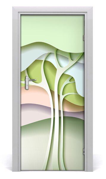 Sticker porta Albero astratto 75x205 cm