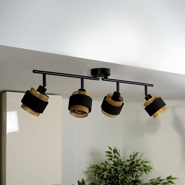 OSRAM Plafoniera soffitto Decor Spot Hornet, Nero, Soggiorno / Sala da pranzo, Tessuto / Stoffa / Seta, Moderno, Plafoniera