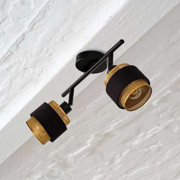 OSRAM Plafoniera soffitto Decor Spot Hornet, Nero, Soggiorno / Sala da pranzo, Tessuto / Stoffa / Seta, Moderno, Plafoniera