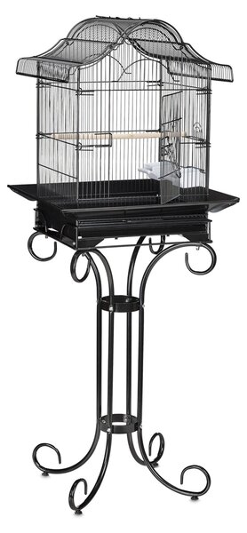 Gabbia per uccelli con supporto, nero RD30975