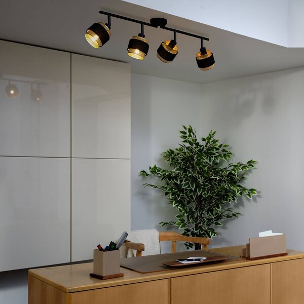 OSRAM Plafoniera soffitto Decor Spot Hornet, Nero, Soggiorno / Sala da pranzo, Tessuto / Stoffa / Seta, Moderno, Plafoniera
