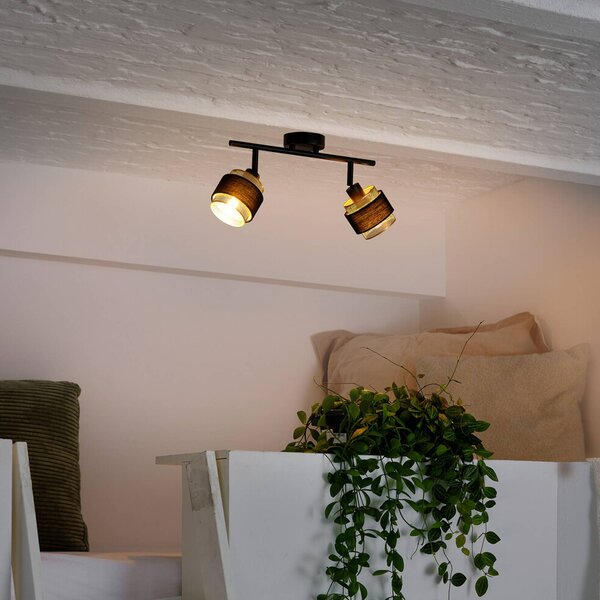 OSRAM Plafoniera soffitto Decor Spot Hornet, Nero, Soggiorno / Sala da pranzo, Tessuto / Stoffa / Seta, Moderno, Plafoniera