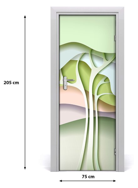 Sticker porta Albero astratto 75x205 cm