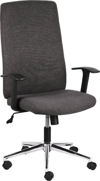 NBrand Sedia da Ufficio con Ruote e Braccioli in Tessuto colore Grigio/Nero