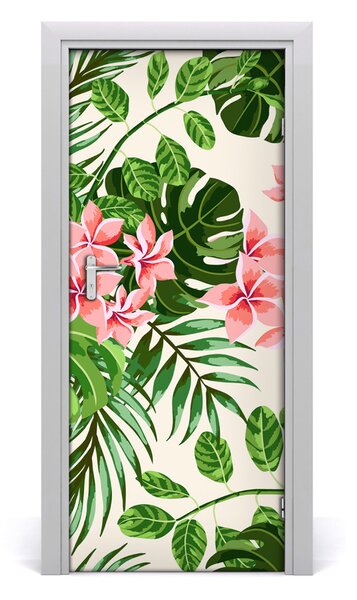 Poster adesivo per porta Fiori hawaiani 75x205 cm