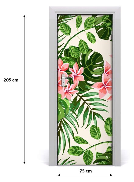 Poster adesivo per porta Fiori hawaiani 75x205 cm