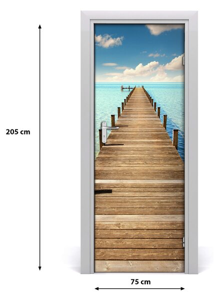 Adesivo per porta interna Molo di legno 75x205 cm