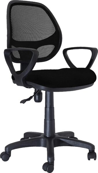 DecHome Sedia da Ufficio con Ruote e Braccioli in Tessuto Mesh colore Nero - New Manager