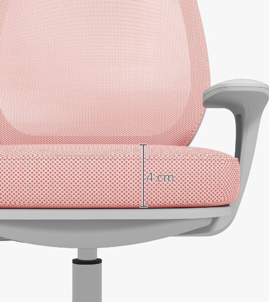 Icon Space Sedia da Ufficio con Ruote e Braccioli in Tessuto Mesh colore Rosa