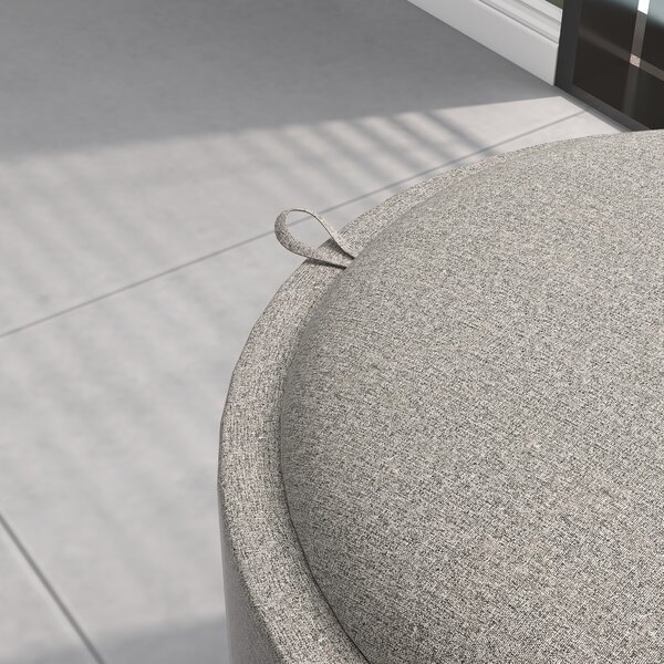 HOMCOM Sgabello Pouf imbottito, rivestito in Lino, con coperchio reversibile, 56cm x 56 cm x 42 cm, Grigio chiaro | Aosom Italy