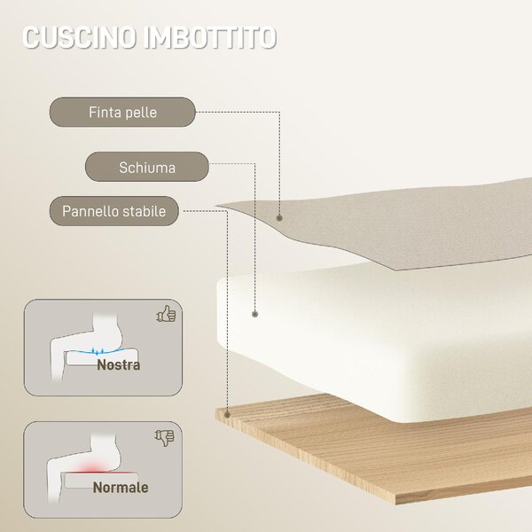 Icon Space Sedia da Ufficio con Ruote e Braccioli Reclinabile con Poggiapiedi e Poggiatesta in Ecopelle colore Beige/Nero