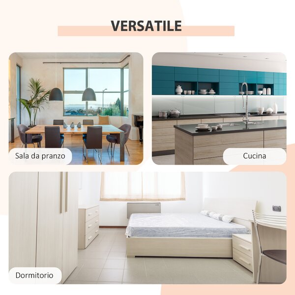 HOMCOM Tavolo Pieghevole, Scrivania a Scomparsa Rovere  bianco 169 × 62 × 75cm