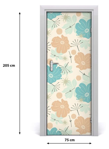Adesivo per porta Pattern floreale 75x205 cm