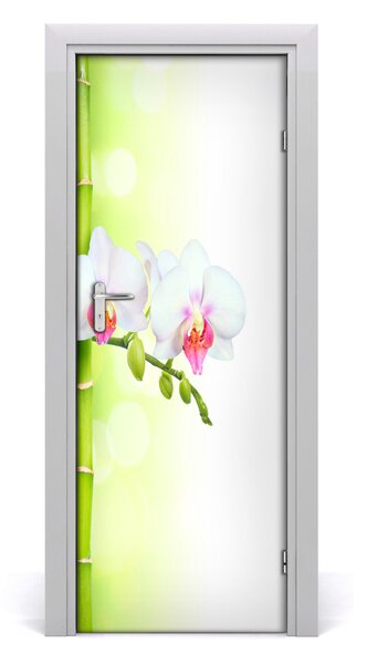Adesivo per porta Orchidea e bamb? 75x205 cm