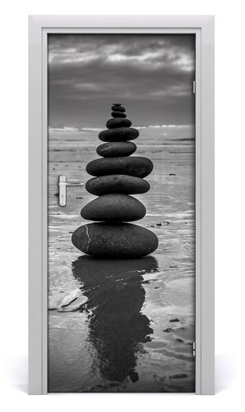 Adesivo per porta Pietre sulla spiaggia 75x205 cm