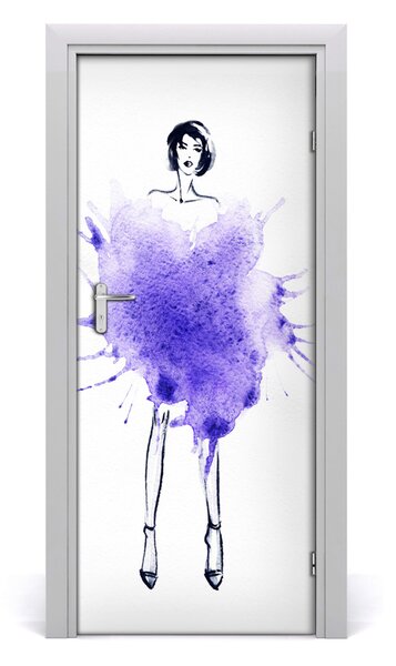 Adesivo per porta Illustrazione di moda 75x205 cm