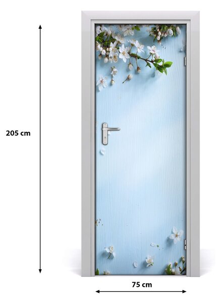Adesivo per porta fiori di ciliegio 75x205 cm
