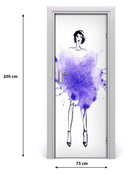Adesivo per porta Illustrazione di moda 75x205 cm