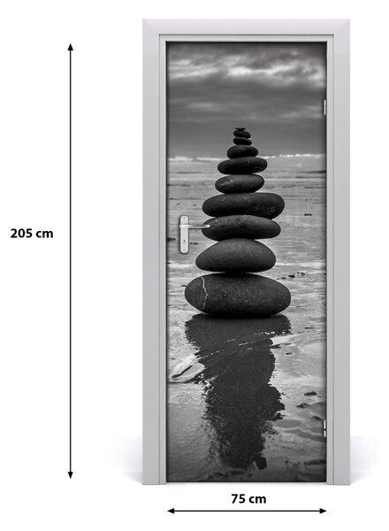 Adesivo per porta Pietre sulla spiaggia 75x205 cm